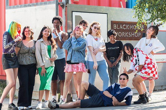 Young people from Responders posing outside the Blackhorse Gates