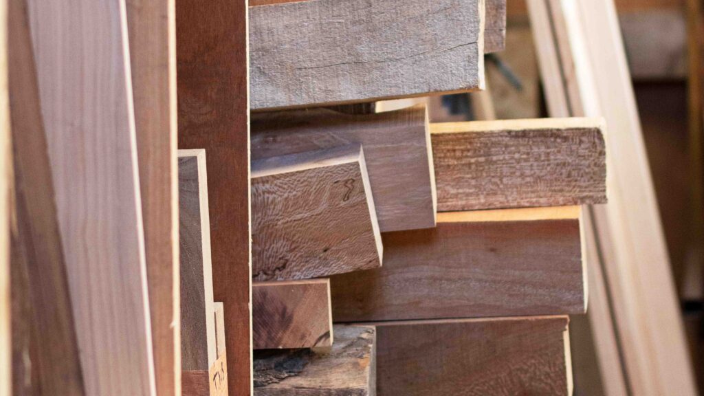 stacked slabs of wood